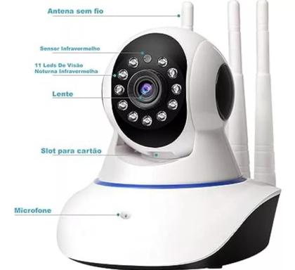 Imagem de Câmera Ip Dvr Sem Fio Wifi Alarme Gravador Rj45 e micro Sd