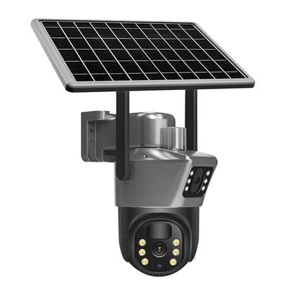 Imagem de Câmera IP Externa 4K Alimentada Por Energia Solar 8MP WiFi Com Lente Dupla PTZ Vigilância Sem Fio