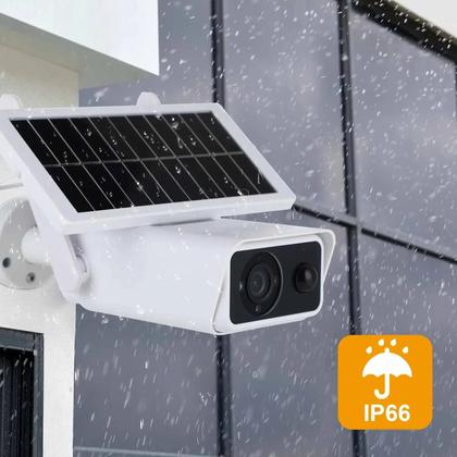 Imagem de Câmera IP Externa Movida a Energia Solar, 4MP, 2K, Bateria Sem Fio, Câmera De Vigilância Por Vídeo,