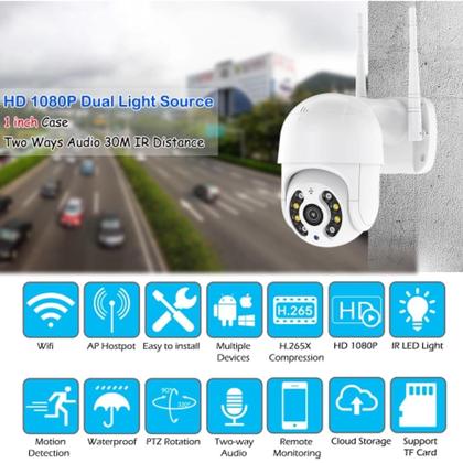 Imagem de Câmera Ip Externa Speed Dome Wifi Auto Tracking Ip66 Ptz - Icsee