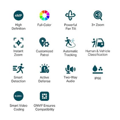 Imagem de Câmera Ip Externa Tp-link Pan Tilt Vigi C540V PoE, Full Colorida, 4MP, Lente Dupla Varifocal, IP66, Branca