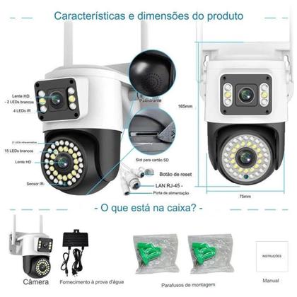 Imagem de Camera IP Externa Wifi Dupla 2 Em 1 Visão Noturna Yoosee SC-B20