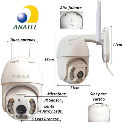 Imagem de Camera IP Monitoramento Speed Dome Full HD - IT BLUE