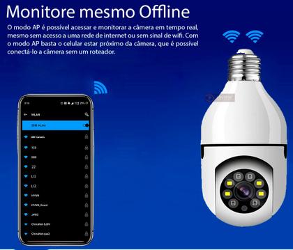 Imagem de Câmera Ip Ptz Speed Dome Wi-fi Segurança Lâmpada Espiã Robô Giratória Sensor Movimento Com áudio