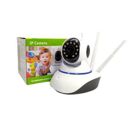 Imagem de câmera iP robô 3 antenas wifi visão noturna full HD 360º microfone áudio babá eletrônica robozinho sem fio app yoosee