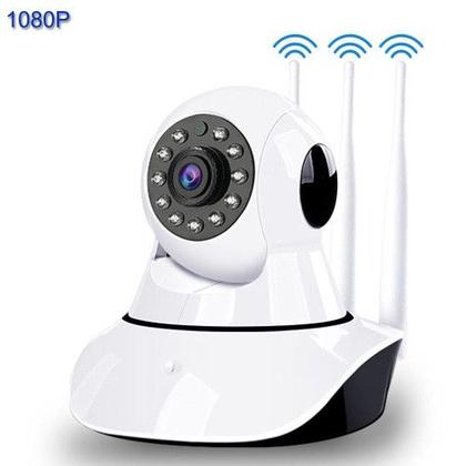 Imagem de câmera iP robô 3 antenas wifi visão noturna full HD 360º microfone áudio babá eletrônica robozinho sem fio app yoosee