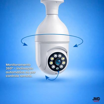 Imagem de Camera Ip Segurança Lampada Panoramica Espia Visão Noturno Sensor de Movimento