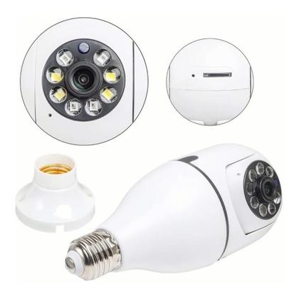Imagem de Câmera Ip Segurança Lâmpada YOOSEE Panorâmica Wifi 360 encaixe bocal rosca full HD visão noturna