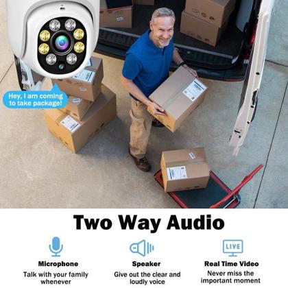 Imagem de Câmera Ip Speed Dome Zoom 4x Ptz Wifi Prova De Água Externas