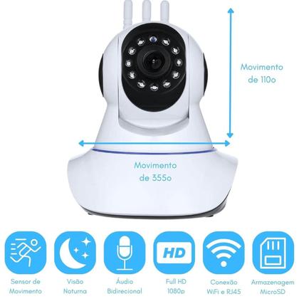Imagem de Câmera IP Wi-Fi com Áudio e 3 Antenas 1080p de Segurança