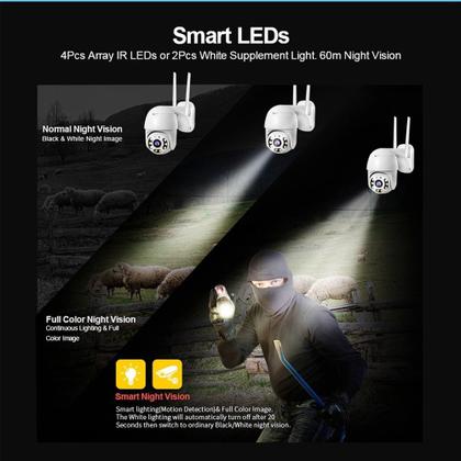 Imagem de Câmera IP Wi-Fi HD motorizada 8807jw à prova d'água com visão noturna