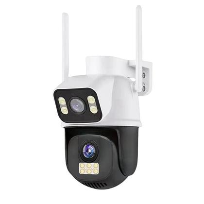 Imagem de Câmera IP WiFi 4K 8MP Com Lente Dupla E Tela Dupla, Vigilância Externa Sem Fio Com Detecção Humana