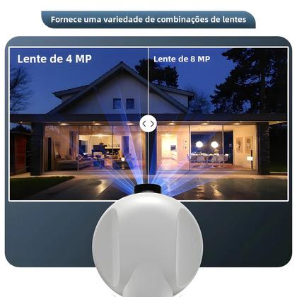 Imagem de Câmera IP WIFI 4K 8MP PTZ - Lente Dupla, Visão Noturna e Monitoramento Externo
