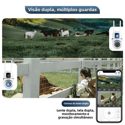 Imagem de Câmera IP WIFI 4K 8MP PTZ - Lente Dupla, Visão Noturna e Monitoramento Externo
