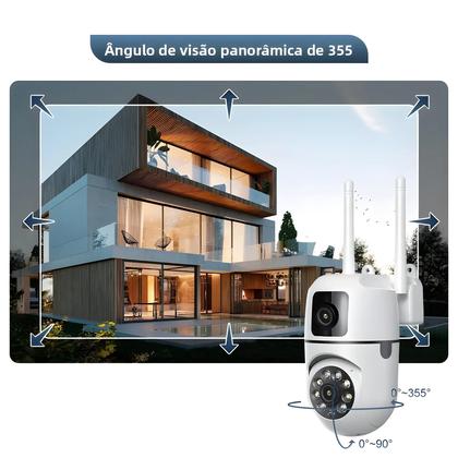 Imagem de Câmera IP WIFI 4K 8MP PTZ - Lente Dupla, Visão Noturna e Monitoramento Externo