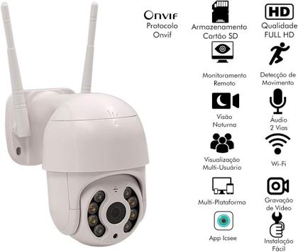 Imagem de Câmera IP Wifi A8 À Prova D'água Infravermelho Full HD ICSEE