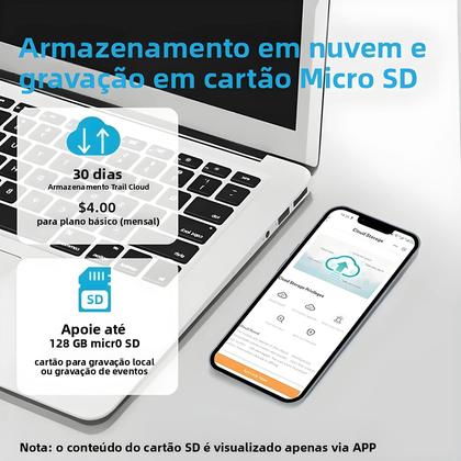 Imagem de Câmera IP WIFI PTZ De 12MP Para Exterior Com 3 Telas, Detecção Humana Por IA, À Prova D'água, Sem