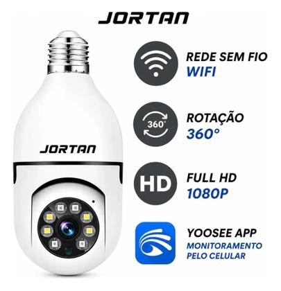 Imagem de Camera Lampada Espia kit 2 unidades Wifi 360 Graus Yoosee Full HD Noturna