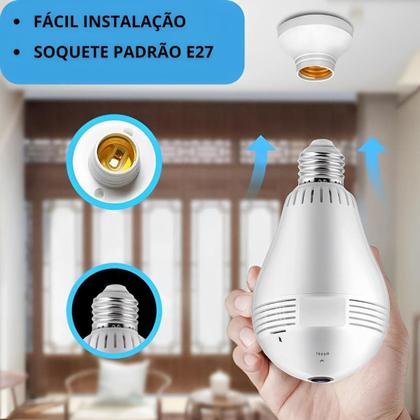 Imagem de Câmera Lâmpada Led Ip Wifi 360 Vigilância Panorâmica Visão