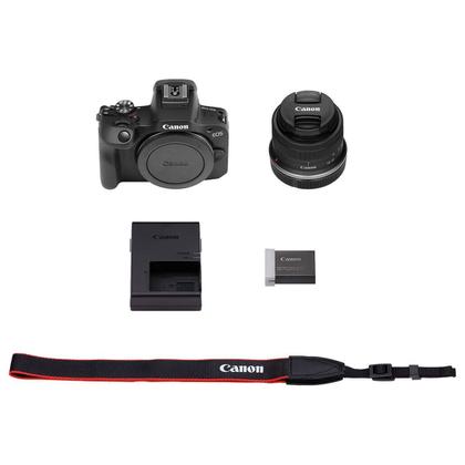 Imagem de Câmera Mirrorless Canon Eos R100 4k 24.1mp Aps-c Com Lente 18-45mm