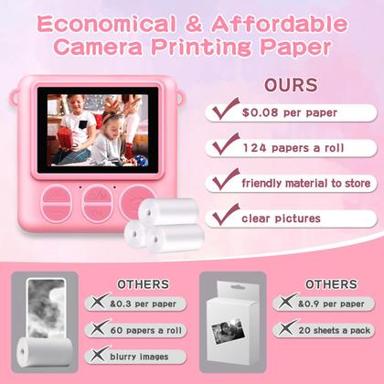 Imagem de Câmera para crianças Enerhamp Instant Print com cartão de 32 GB 1080p