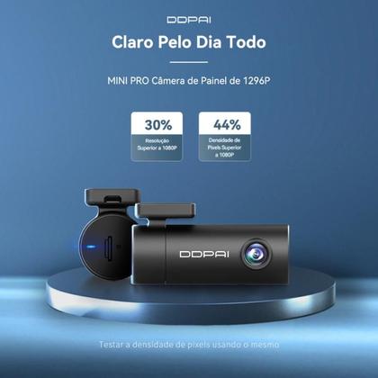Imagem de Câmera para Proteção Veicular DDPAI Mini Pro  1296P, WiFi, Visão Noturna e Monitoramento 24h