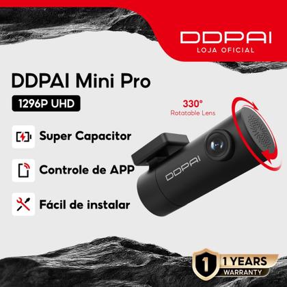 Imagem de Câmera para Proteção Veicular DDPAI Mini Pro  1296P, WiFi, Visão Noturna e Monitoramento 24h