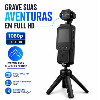 Imagem de Câmera Portátil 1080p WiFi com Lente 180 e Luz Frontal Dupla