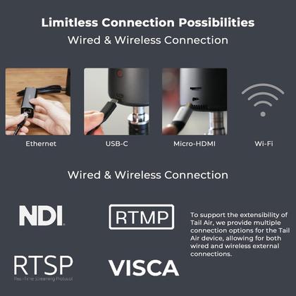 Câmera PTZ OBSBOT Tail AIR NDI Streaming 4K Webcam - Webcam