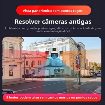Imagem de Câmera PTZ WiFi Externa De 30MP Com Zoom De 20X, Cinco Lentes, Visão Noturna, Detecção De Movimento