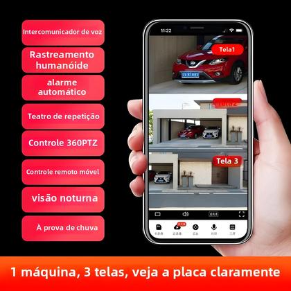 Imagem de Câmera PTZ WiFi Externa De 30MP Com Zoom De 20X, Cinco Lentes, Visão Noturna, Detecção De Movimento