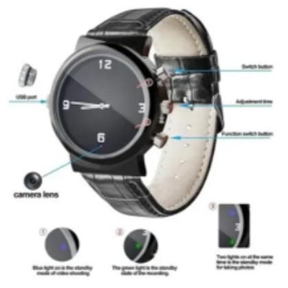 Imagem de Camera Relogio Filma e Grava 32gb  Com Microfone