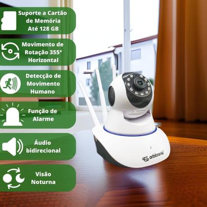 Imagem de Câmera Segurança 3 Antenas Ip Onvif Wifi Noturna Orbitronic