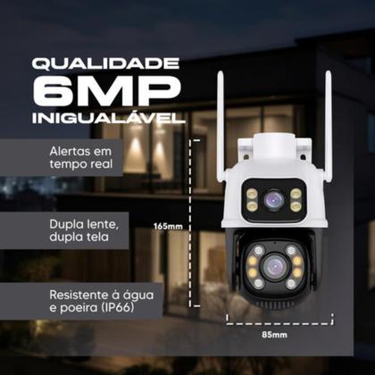Imagem de Câmera Segurança Externa Lente Dupla Rastreamento A28 Visão Noturna Prova Dágua