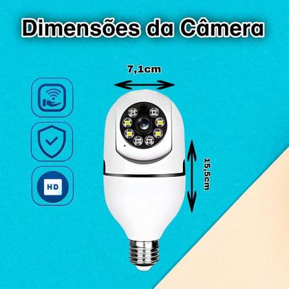 Imagem de Camera Segurança Externa Wi-fi Inteligente Lampada Full Hd