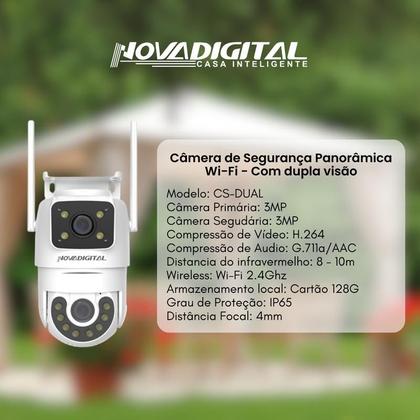 Imagem de Câmera Segurança Externa WiFi Dual Dome Alexa/Google Panoramica visão dupla Novadigital