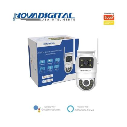 Imagem de Câmera Segurança Externa WiFi Dual Dome Alexa/Google Panoramica visão dupla Novadigital