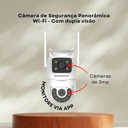 Imagem de Câmera Segurança Externa WiFi Dual Dome Alexa/Google Panoramica visão dupla Novadigital