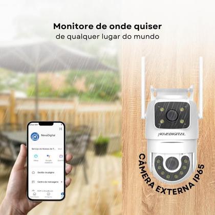 Imagem de Câmera Segurança Externa WiFi Dual Dome Alexa/Google Panoramica visão dupla Novadigital
