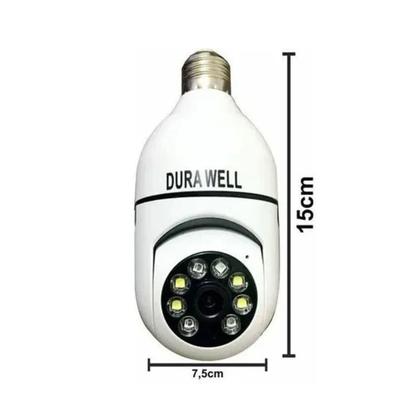 Imagem de Câmera Segurança Giratória IP  Sem Fio Wi-Fi Bocal E27 Visão Noturna Detecta Movimento