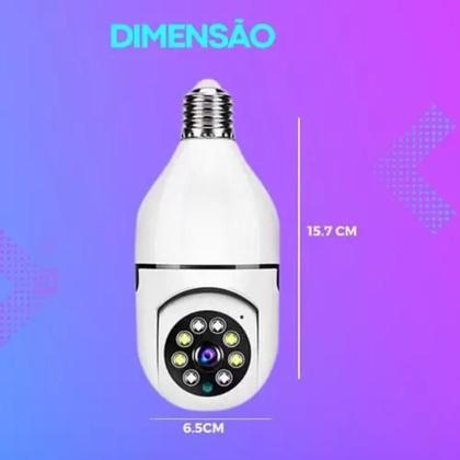 Imagem de Câmera Segurança Ip 360 Lâmpada Wi-fi Visão Noturna Hd Cor Branco
