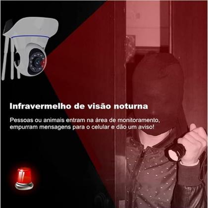 Imagem de Camera Segurança Ip Interna 360 Graus 3 Antenas Wifi Áudio