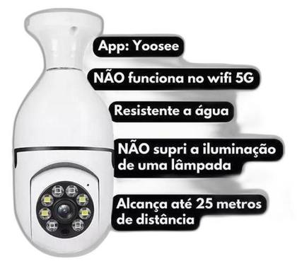 Imagem de Câmera Segurança Ip Wifi Lâmpada Uso Interno E Externo