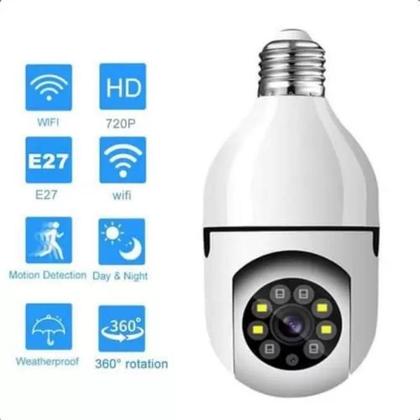 Imagem de Câmera Segurança Lâmpada 360 Wifi Ip Full Hd Visão Noturna Cor Branca