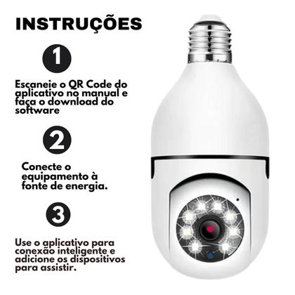 Imagem de Câmera Segurança Lâmpada Espiã Wi-Fi Visão Noturna E27 - App Icsee