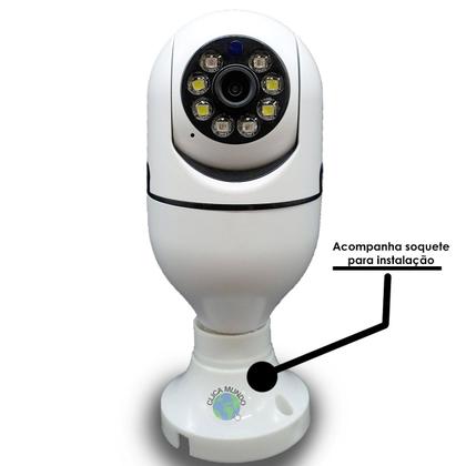 Imagem de Camera Segurança Panoramica Lampada E27 Wifi Espia Com Rastreio de Movimento