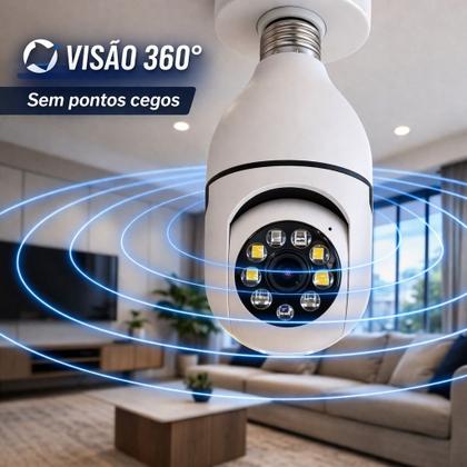 Imagem de Camera Segurança Panoramica Lampada E27 Wifi Espia Com Rastreio de Movimento