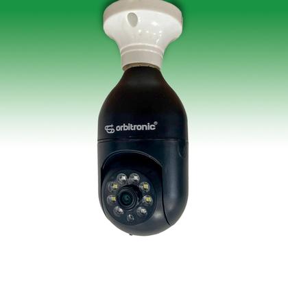 Imagem de Camera Segurança Panoramica Lampada Wifi Espia C/rastreio Preta Orbitronic