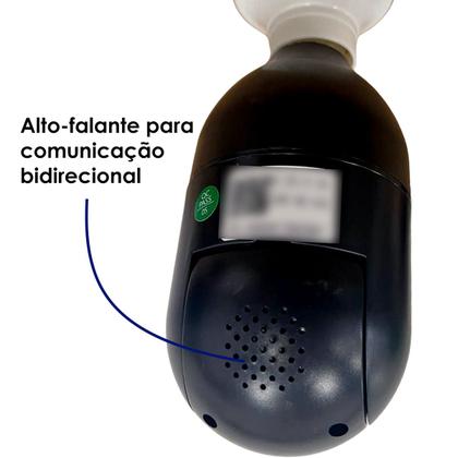Imagem de Camera Segurança Panoramica Lampada Wifi Espia C/rastreio Preta Orbitronic