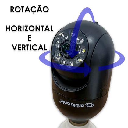 Imagem de Camera Segurança Panoramica Lampada Wifi Espia C/rastreio Preta Orbitronic